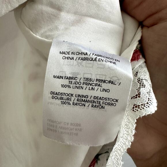 Reformation Rosalie Linen Tie Front Top - Picture 4 of 5